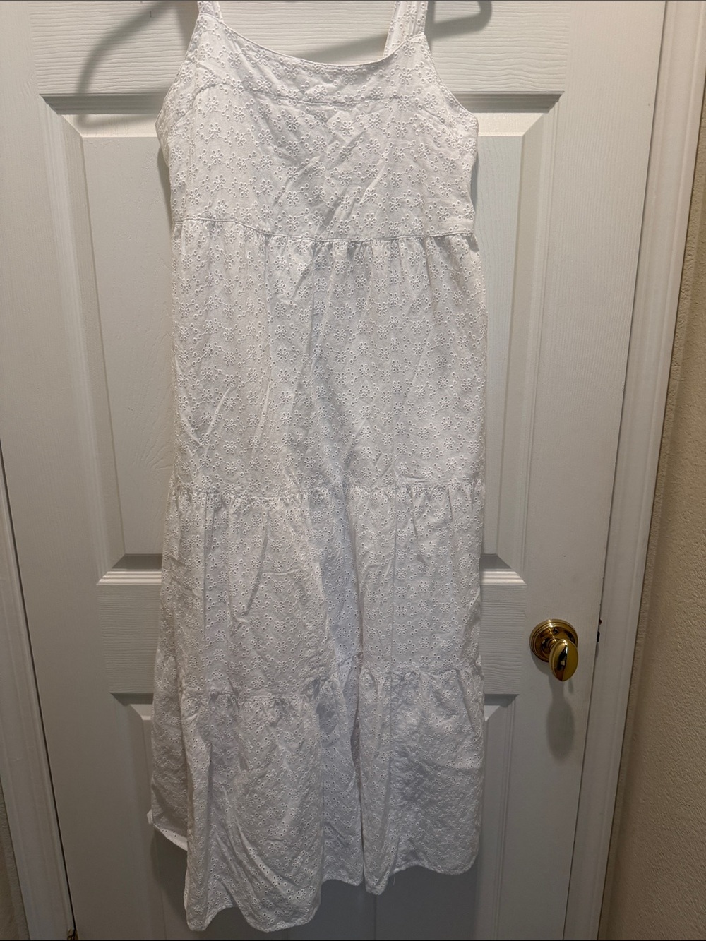 White Eyelet Tiered Sundress for women